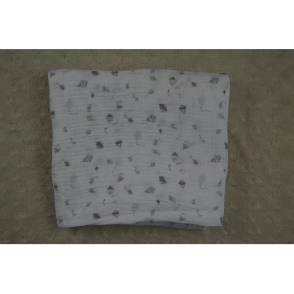 Kohl's Cares Kites Baby Swaddle Blanket White Gray Purple Muslin Cotton